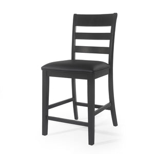 Farmhouse Upholstered Wood Counter Stools