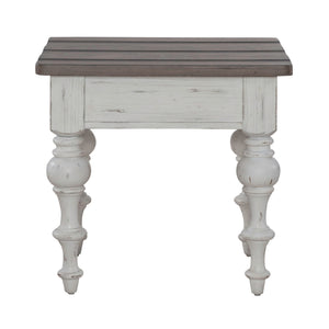 River Place - End Table - Riverstone White & Tobacco
