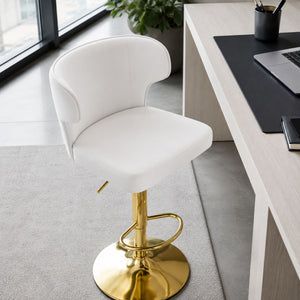 Adjustable Swivel Bar Chair With High Back Support