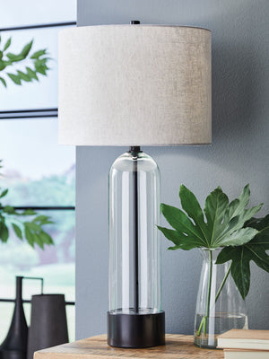 Kerrbrook - Glass Table Lamp - Clear / Black