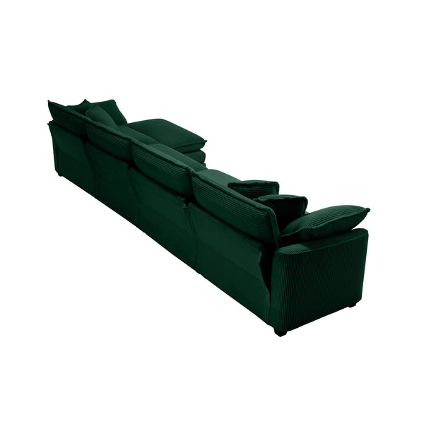Modern Modular Cushion Sofa With Ottoman, Low Back, Deep Seating Sofa Set
