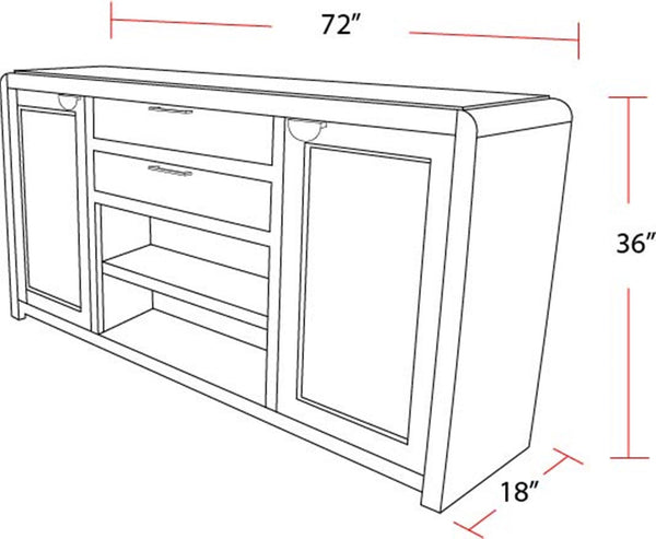 Escape - Dining Buffet Server With Stone Top - Glazed Natural Oak / Natural Cane / Vanilla Bean Stone
