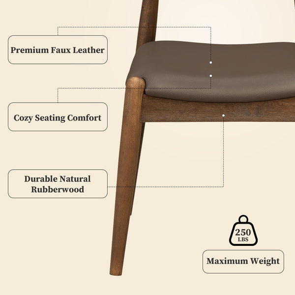Dining Chairs With Ergonomic Backrest (Set of 2)