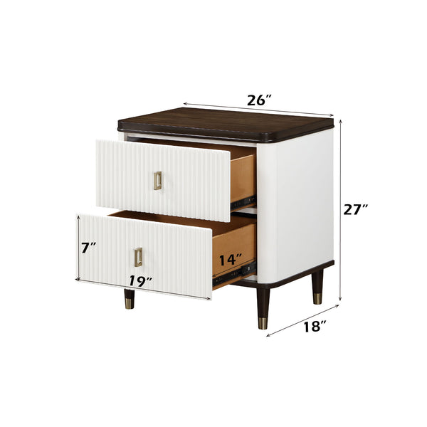 Carena - 5 Piece Bedroom Set (Eastern King Dresser Chest Mirror Nightstand) - Brown / Light Gray / White