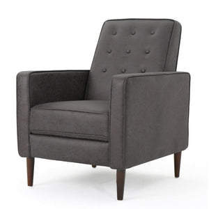 Macedonia - Button Tufted Fabric Recliner - Slate