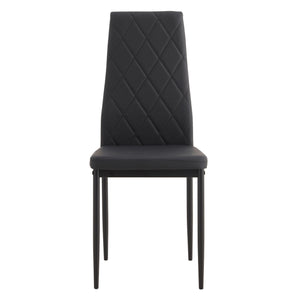 Modern 5 Piece Dining Table Set With Glass Top And Chairs - Black