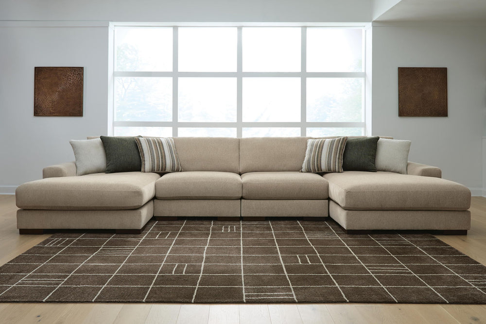 Linenhause - 4-Piece Double Chaise Sectional - Dune