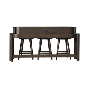 City View - 4 Piece Table Set (Console Bar Table & 3 Console Stools) - Coffee Bean