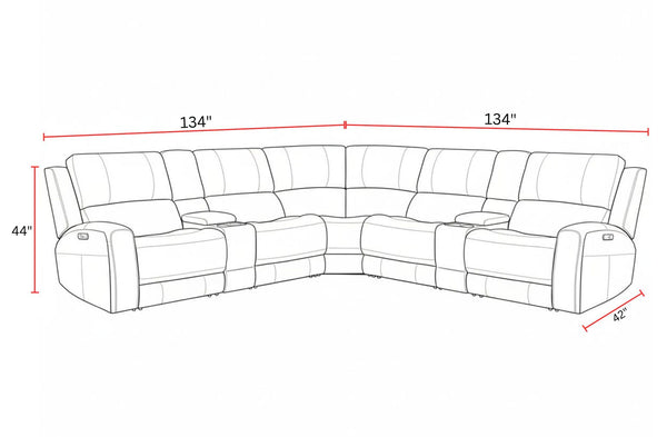 Belmont - Zero Gravity Power Reclining Sectional With Power Adjustable Headrests