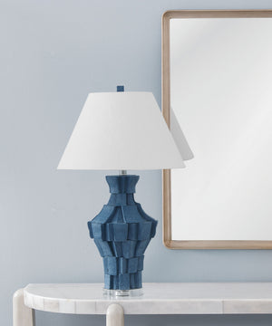 Kenora - Table Lamp - Dark Blue / White