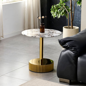 End Table For Living Rooms - Gold / White