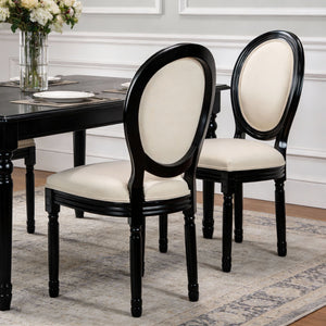 Upholstered & Round Back Dining Chairs (Set of 2)