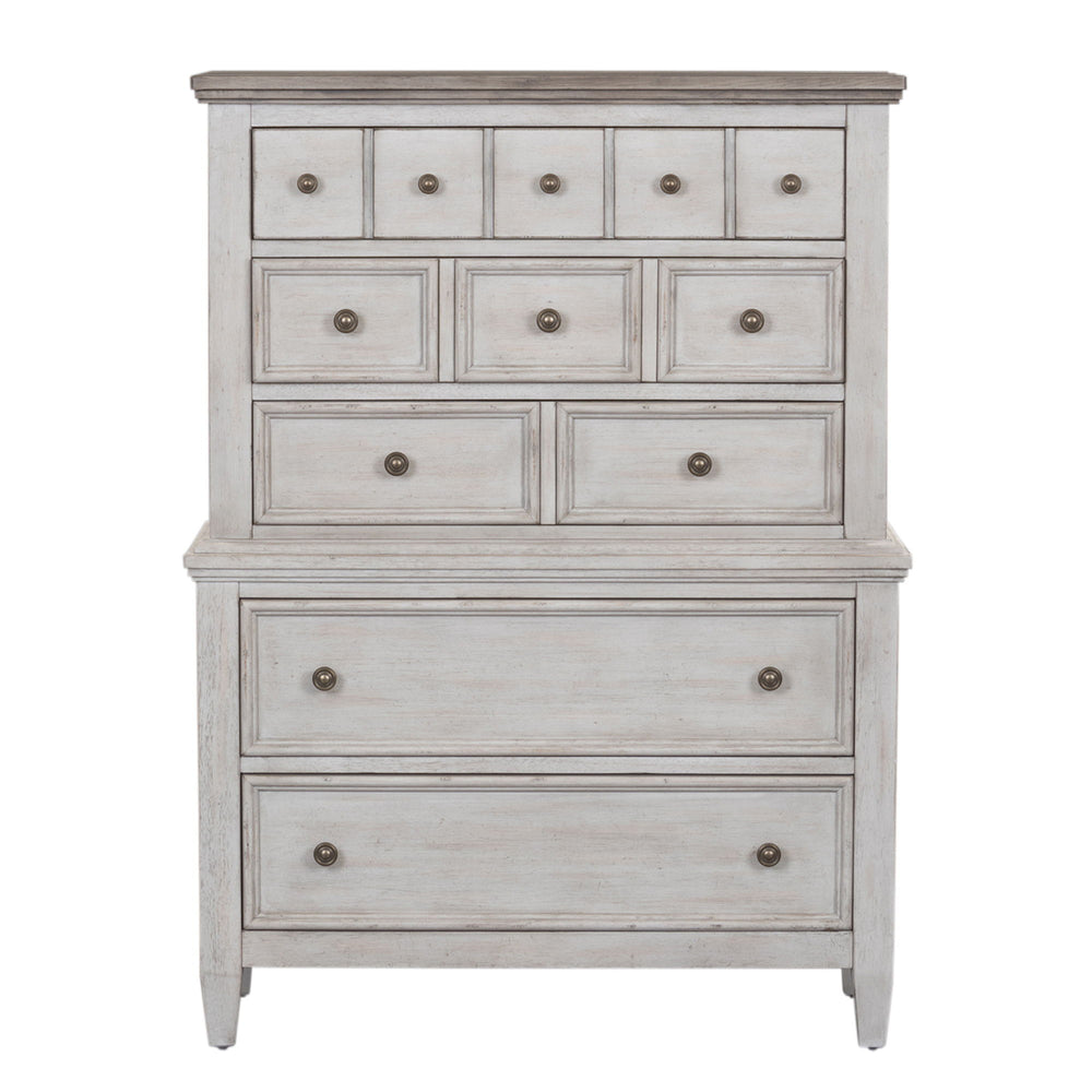 Heartland - 5 Drawer Chest - Antique White / Tobacco Tops