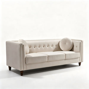 Chesterfield Sofa With Square Arms For Living Room