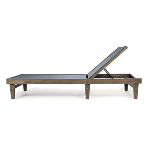 Summerland Chaise Lounge Dark Mesh Outdoor Seating - Dark Gray