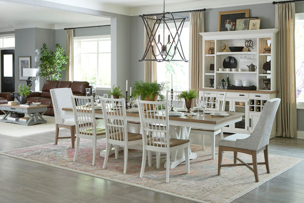 Americana Modern Dining - Trestle Dining Table With Extensions - Cotton