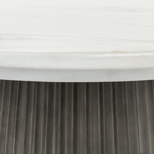 Caspia - 47" Outdoor Round Dining Table - Snowdrift White / Black