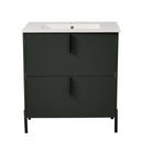 Bathroom Vanity With Ceramic Sink, Fluted Design