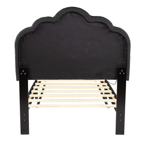 Bed With Floral Design Headboard And Built In LED Lighting