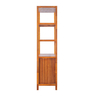 Modern Tall Storage Bookcase Cabinet With 2 Open Shelves & Double Doors