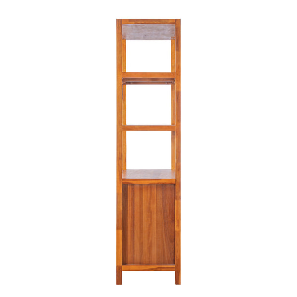 Modern Tall Storage Bookcase Cabinet With 2 Open Shelves & Double Doors