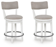 Robbinsdale - Upholstered Swivel Barstool (Set of 2) - Antique White