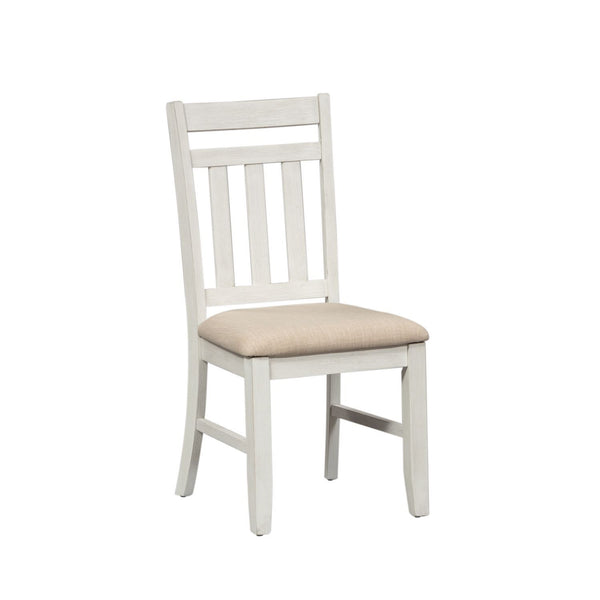 Summerville - Slat Back Side Chair - Soft White Wash / Wirebrushed Gray