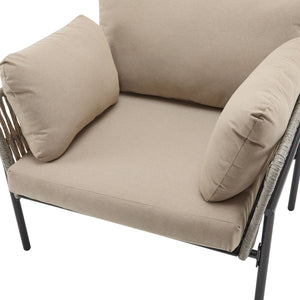 Rope Lounge Chair With Cushions For Modern Spaces
