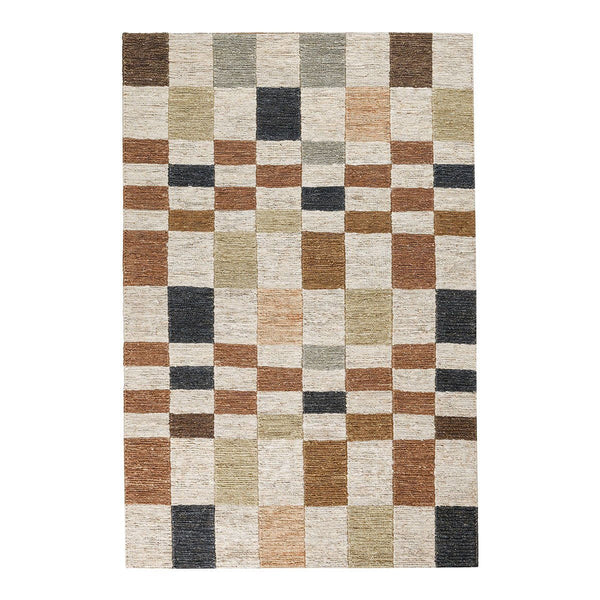 Soumak - 2' x 3' Jute Check Area Rug - Check Natural Multi