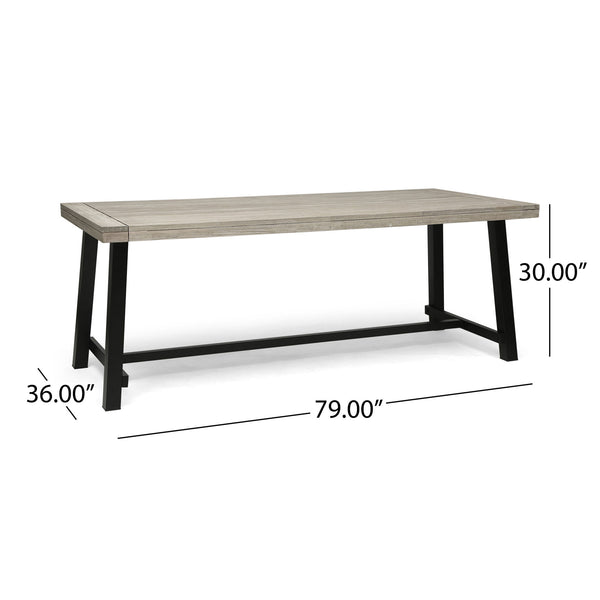 Equilibrium - Outdoor Dining Table With Wooden Frame And Slat Top