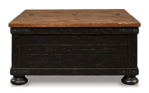 Valebeck - Lift Top Cocktail Table - Black / Brown