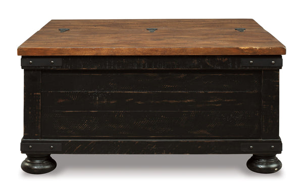 Valebeck - Lift Top Cocktail Table - Black / Brown