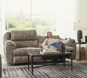 Flynn - Power Lay Flat Reclining Sofa Power Adjustable Headrest & Lumbar And Dual Heat & Massage - Fig