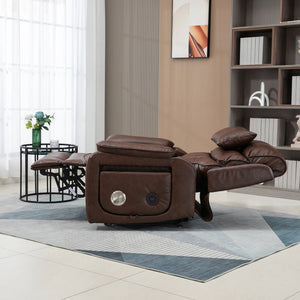 180 Degree Recliner Chair With Wireless Charging, Lumbar Support, And Dual Motor Lift - Brown