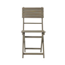 Outdoor Foldable Wood Dining Chair With Slat Design (Set of 2)