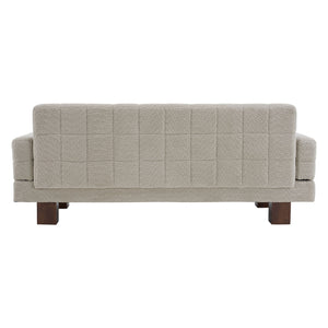 Modern Loveseat Sofa, 2 Seater With Square Arms For Living Room