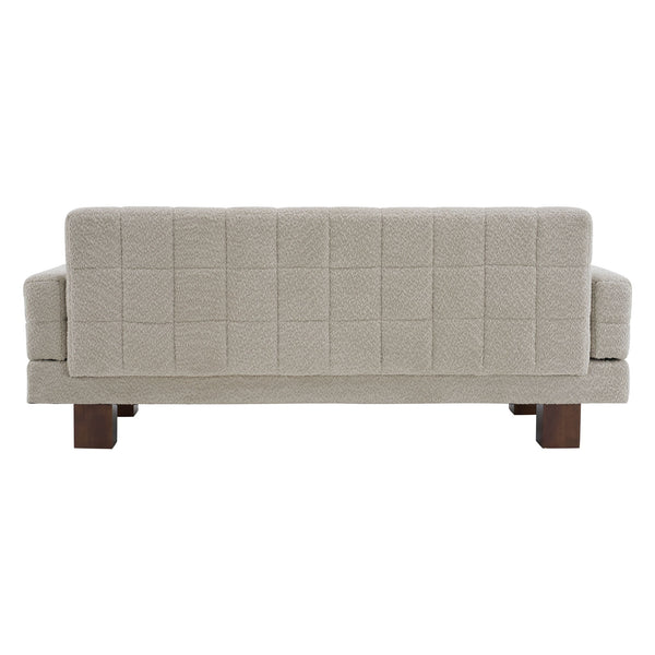 Modern Loveseat Sofa, 2 Seater With Square Arms For Living Room