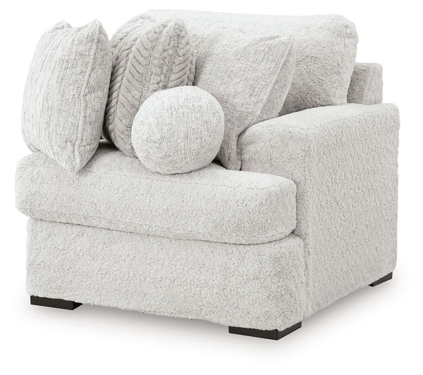 Cuddle Plush - 3 Pc. - 3-Piece Sectional, Chair And Ottoman - Arctic