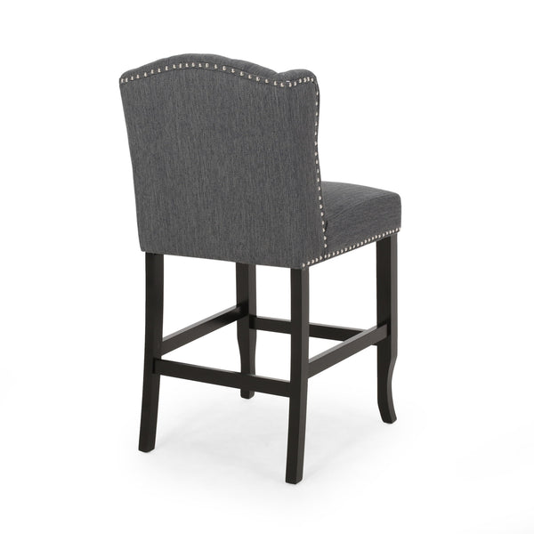 Vienna - Fabric Tufted Counter Stool With Nailhead Accents (Set of 2)