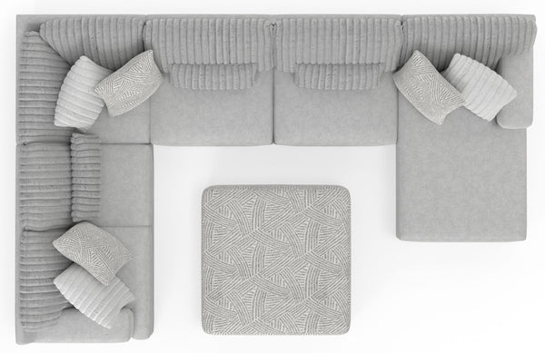 Logan - Upholstered Sectional With Comfort Coil Seating - 46" Cocktail Ottoman And Accent Pillows Included