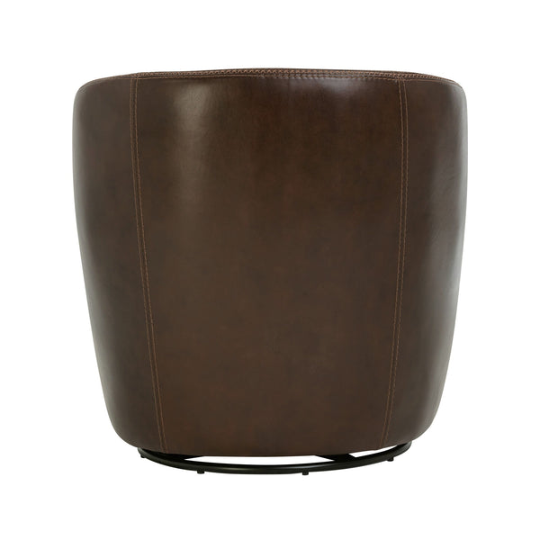 Barolo - 100% Italian Leather Swivel Club Chair (Set of 2)