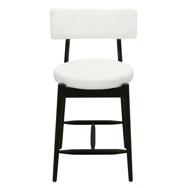 Mid Century Modern Counter Stools, Fabric Upholstered Chairs