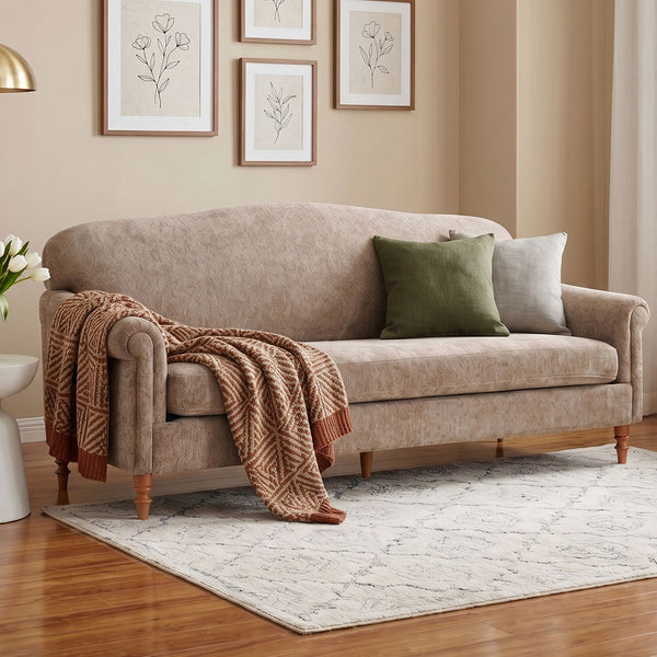Loveseat Sofa, 2 Seater Couch With Rolled Arms