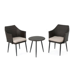 Kenneth - 3 Pieces Chat Set Outdoor Furniture - Brown Multi
