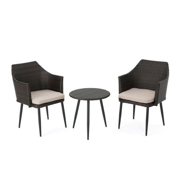 Kenneth - 3 Pieces Chat Set Outdoor Furniture - Brown Multi