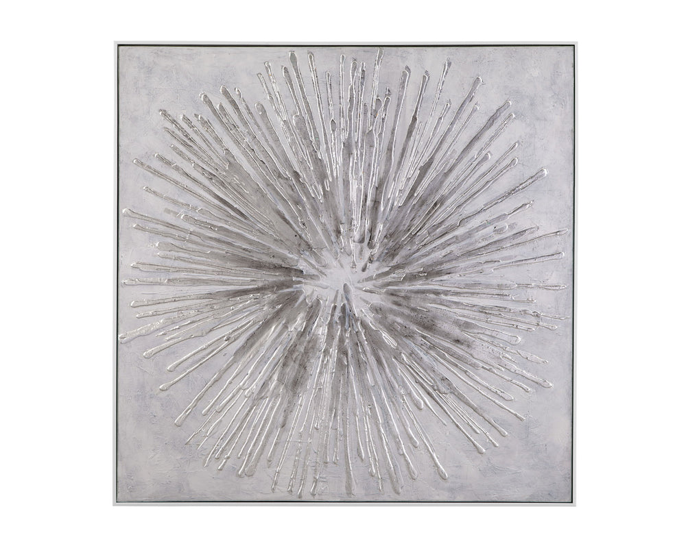 Energy Burst Canvas Art - Pearl Silver