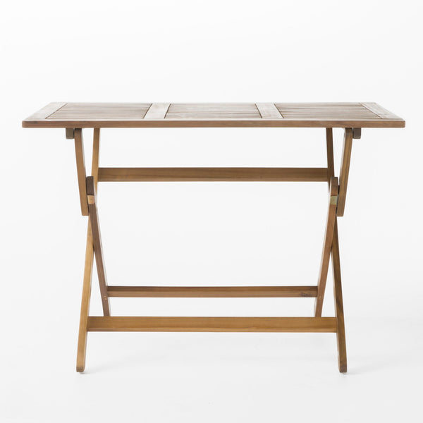 Blissique - Outdoor Foldable Wood Dining Table With Slat Design