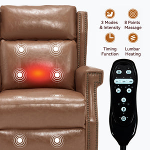 Manual Recliner Chair With Heavy Duty Motion Mechanism, 8 Vibrating Nodes And 3 Massage Modes For Living Room