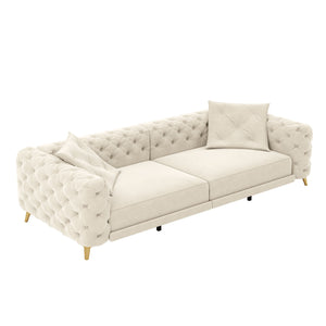 3 In 1 Convertible Sleeper, Deep Seat Pull Out Sofa Bed, Button Tufted