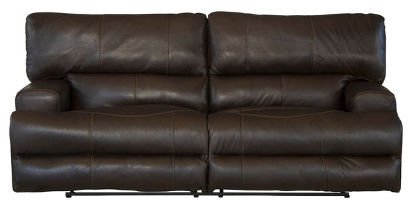 Wembley - Italian Leather Match Lay Flat Reclining Sofa - Chocolate
